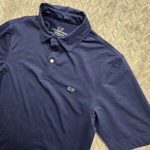 Vineyard Vines Men's Navy Blue Performance Polo Shirt Whale Logo Size XS Golf